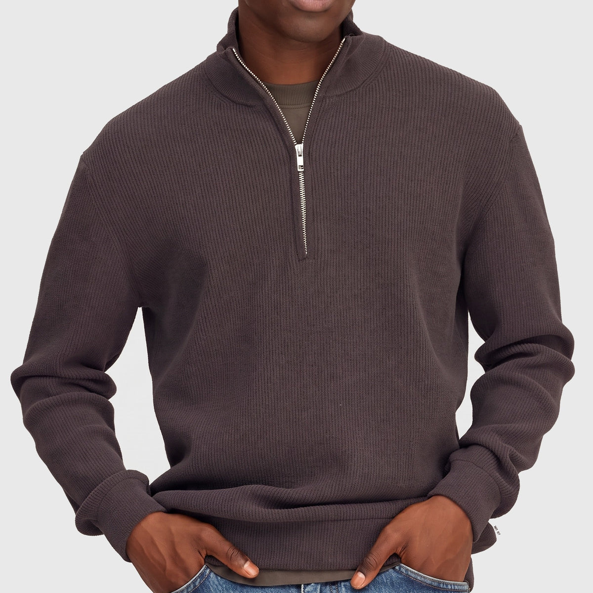 NN07 Danny Half Zip 6429 Sweater Deep Truffle