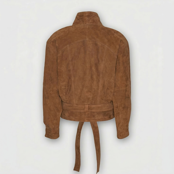 Rotate Suede Bomber Jacket Bison