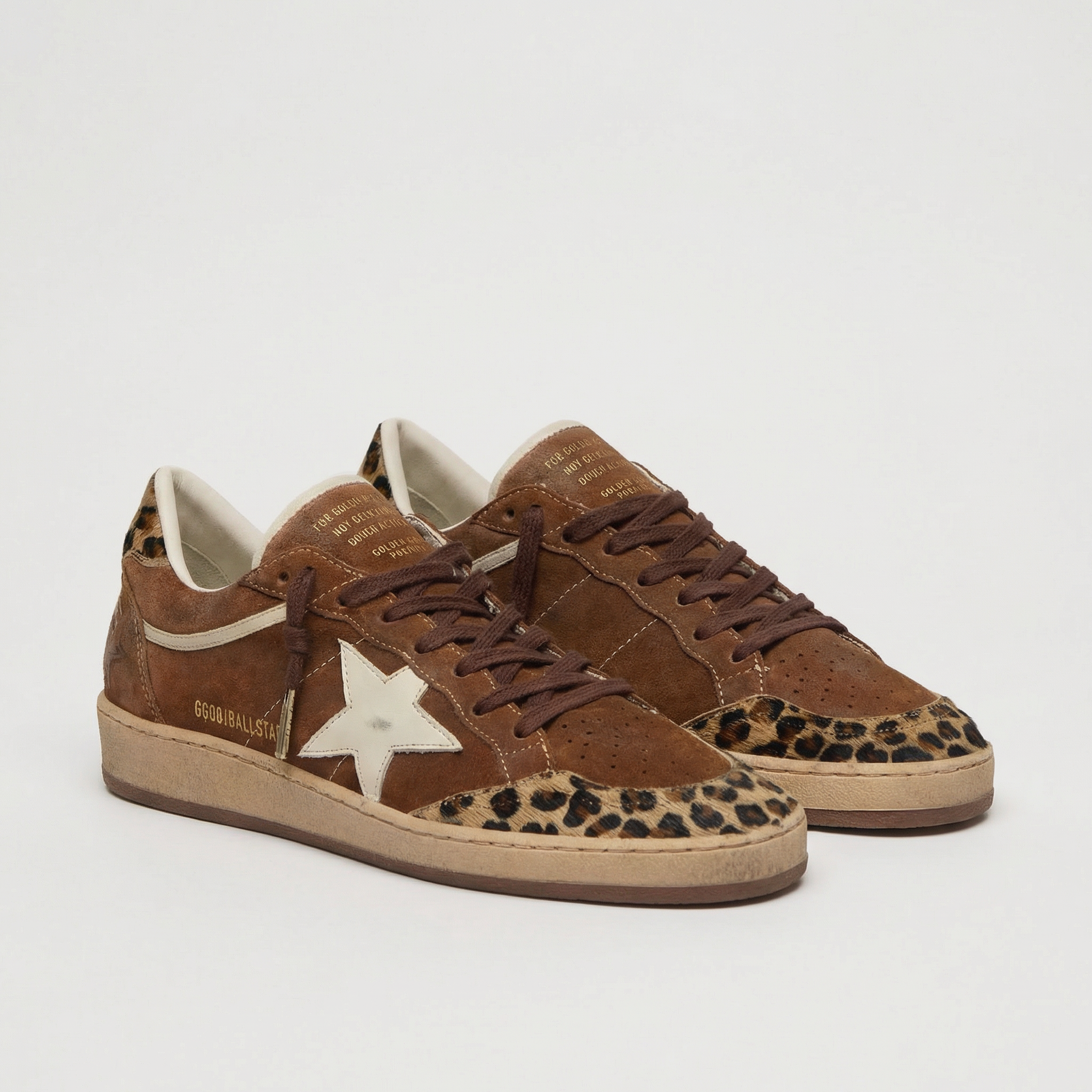 Golden Goose Ball Star Brown/ Leopard/ Silver