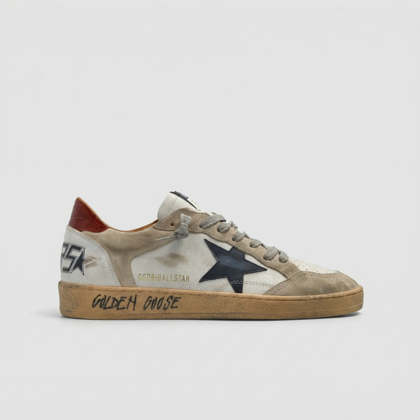 Golden Goose Ball Star White/ Beige/ Ink Blue