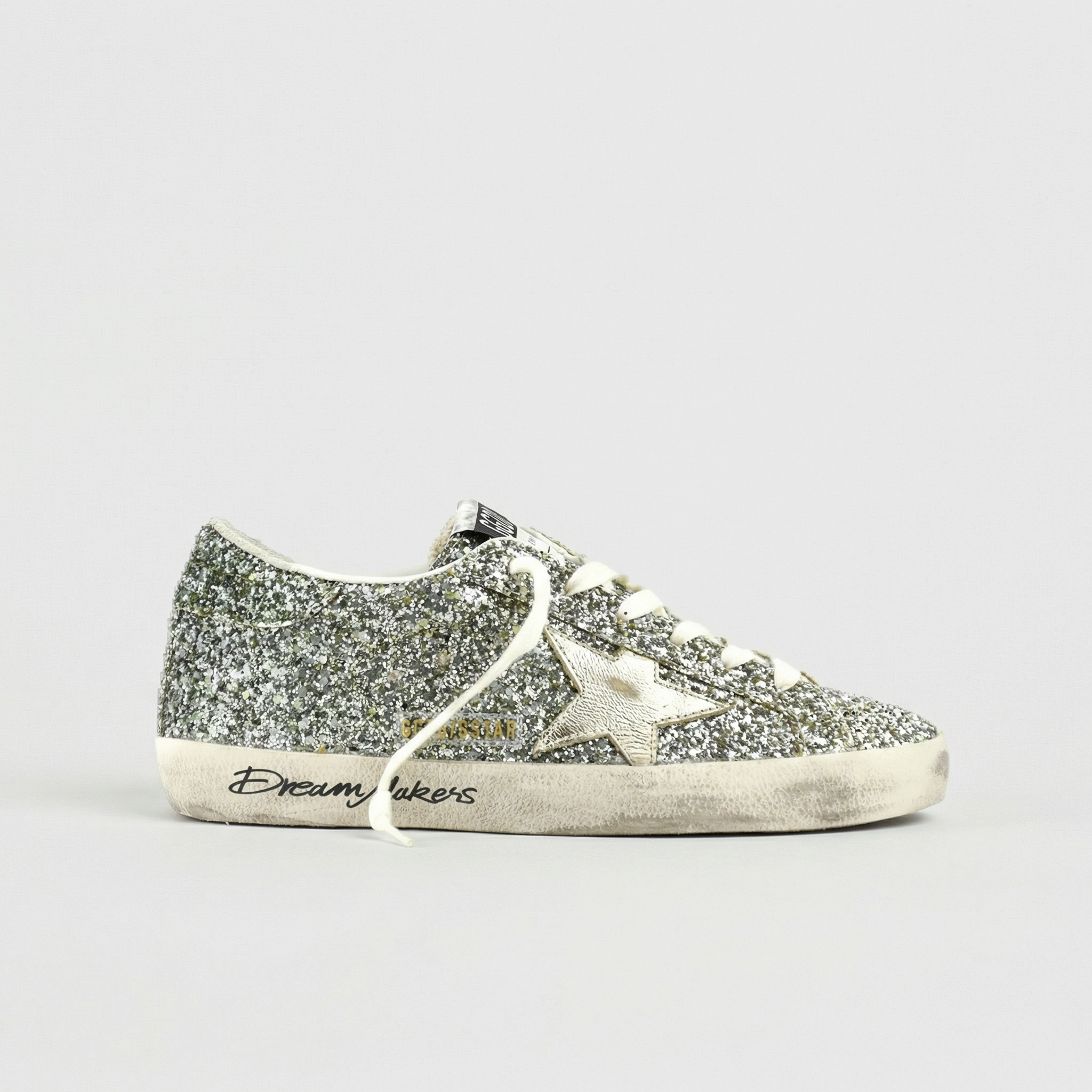 Golden Goose Super-Star Platinum/ Green