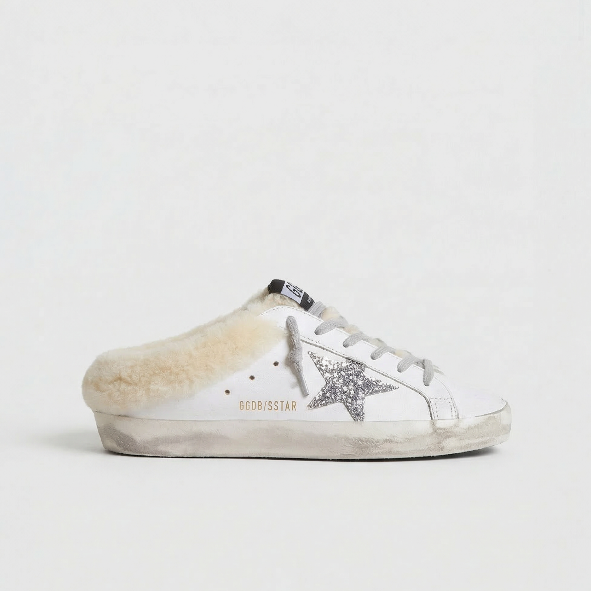 Golden Goose Super-Star Sabot White/ Silver/ Beige