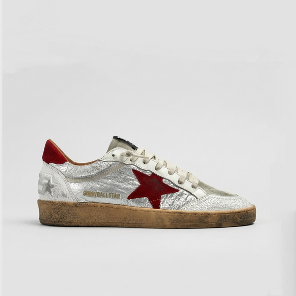 Golden Goose Ball Star Silver/ Grey/ Red