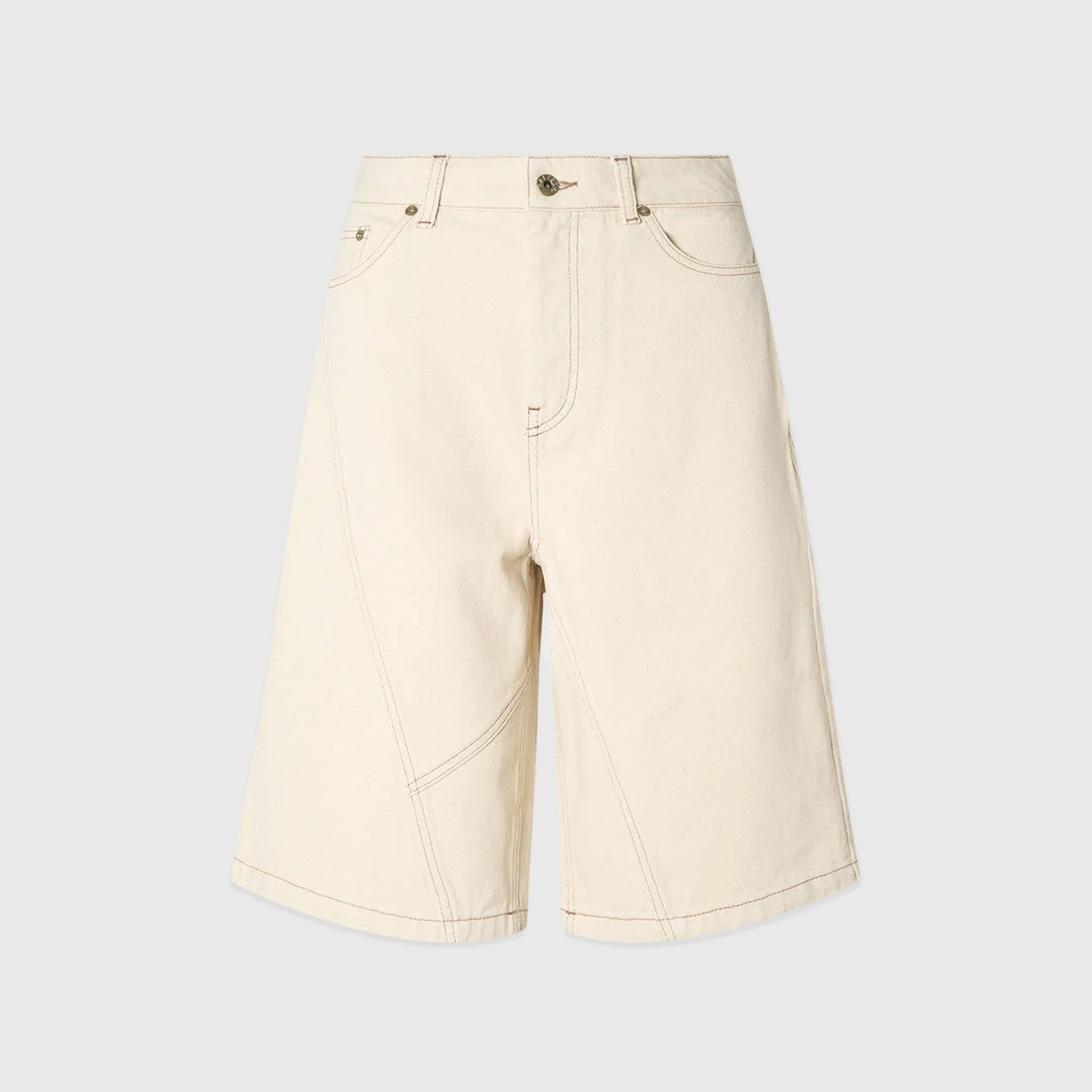 Halfboy Bermuda Denim Shorts Off White