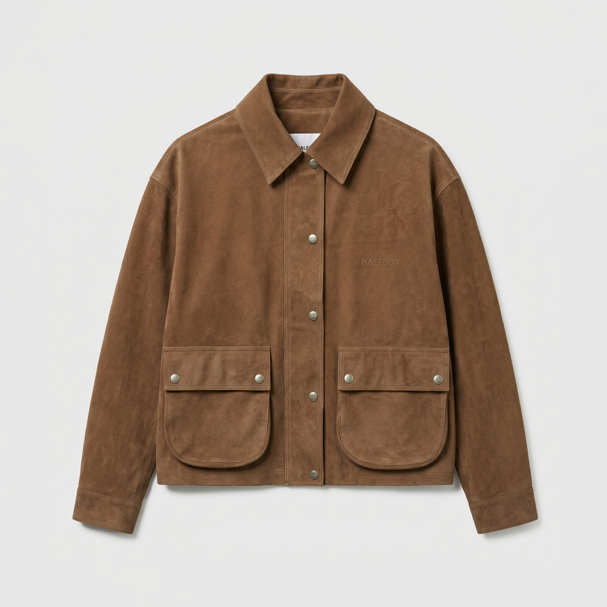 Halfboy Leather Parka Crop Jacket Moka