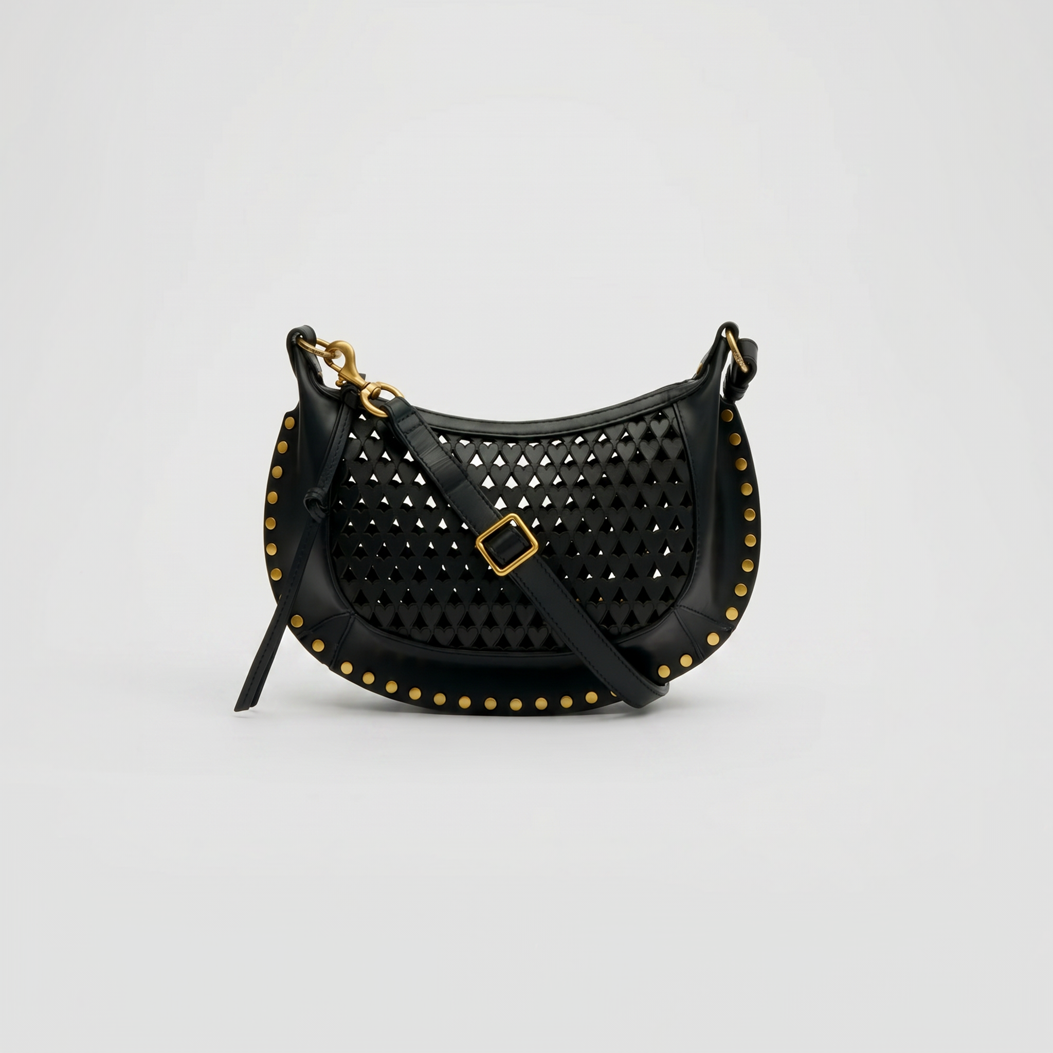 Isabel Marant Oskan Moon Bag Black Hearts