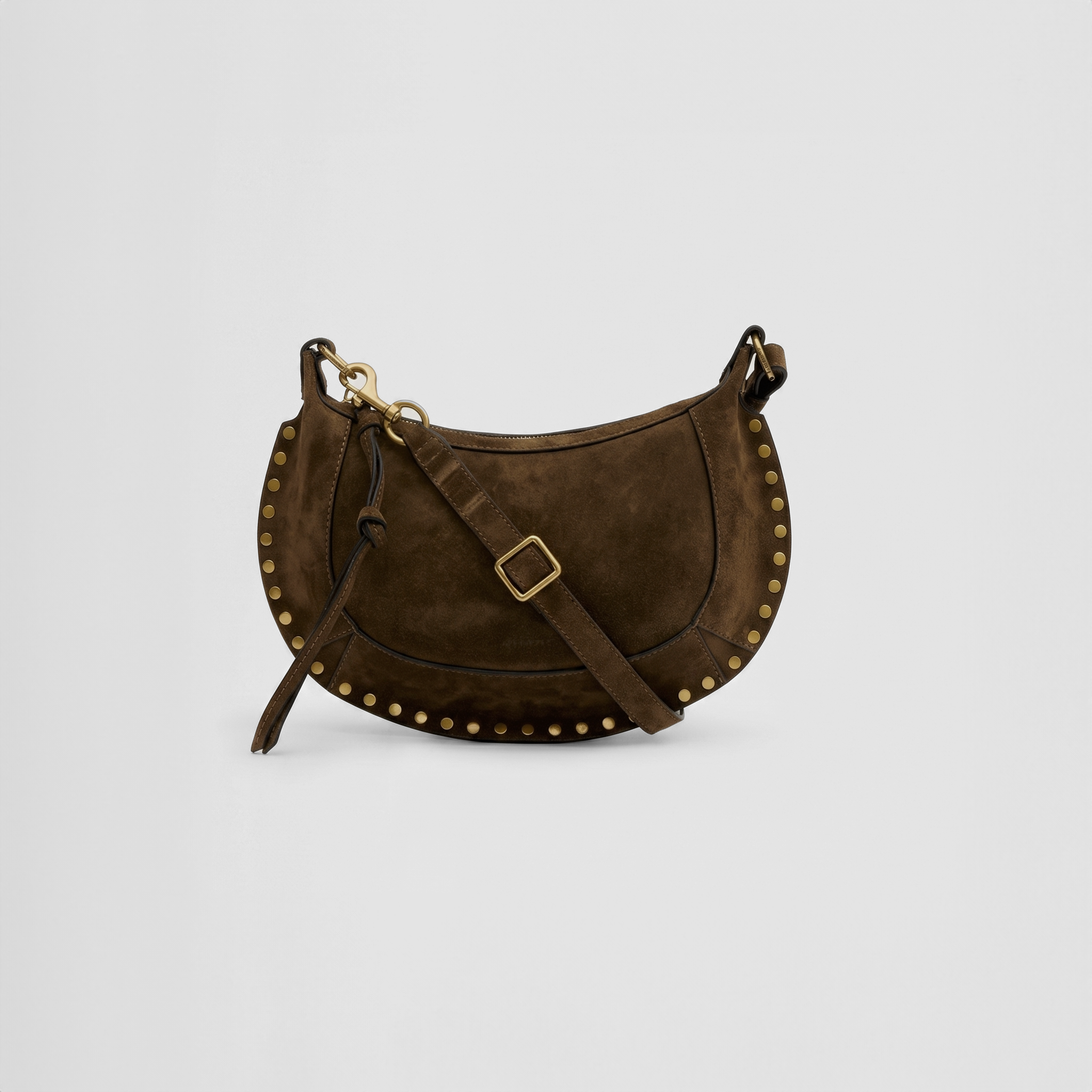 Isabel Marant Oskan Moon Bag Bronze Suede