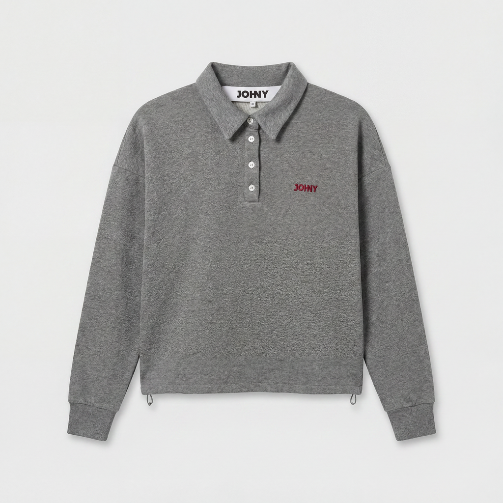 Johny Mellie Jersey Polo Long Sleeve Grey