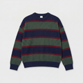 Johny Roxa Cashwool Crewneck Green/ Navy/ Red Stripe