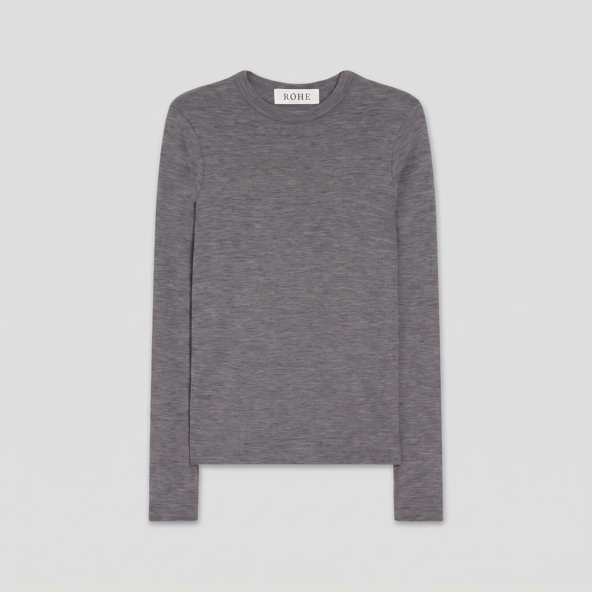 Róhe Fine Merino Long Sleeve Mid Grey Melange