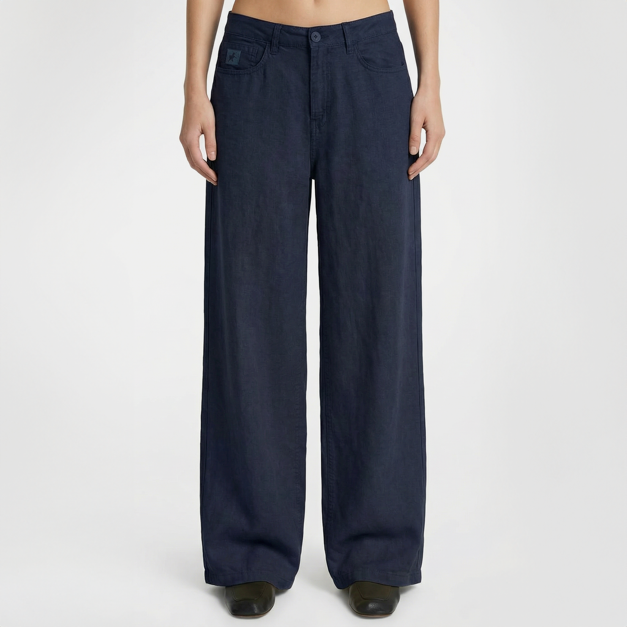 Lois Jeans Skater Pleats Trousers Navy