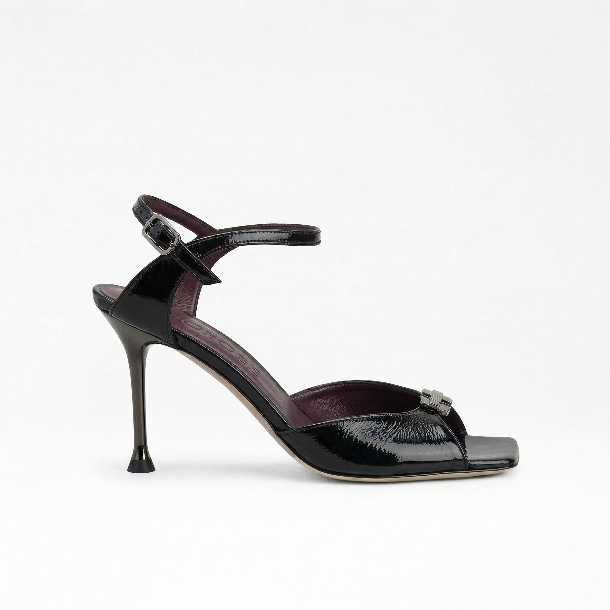 Morobé Mimi Logo 85 Sandal Black Vernis