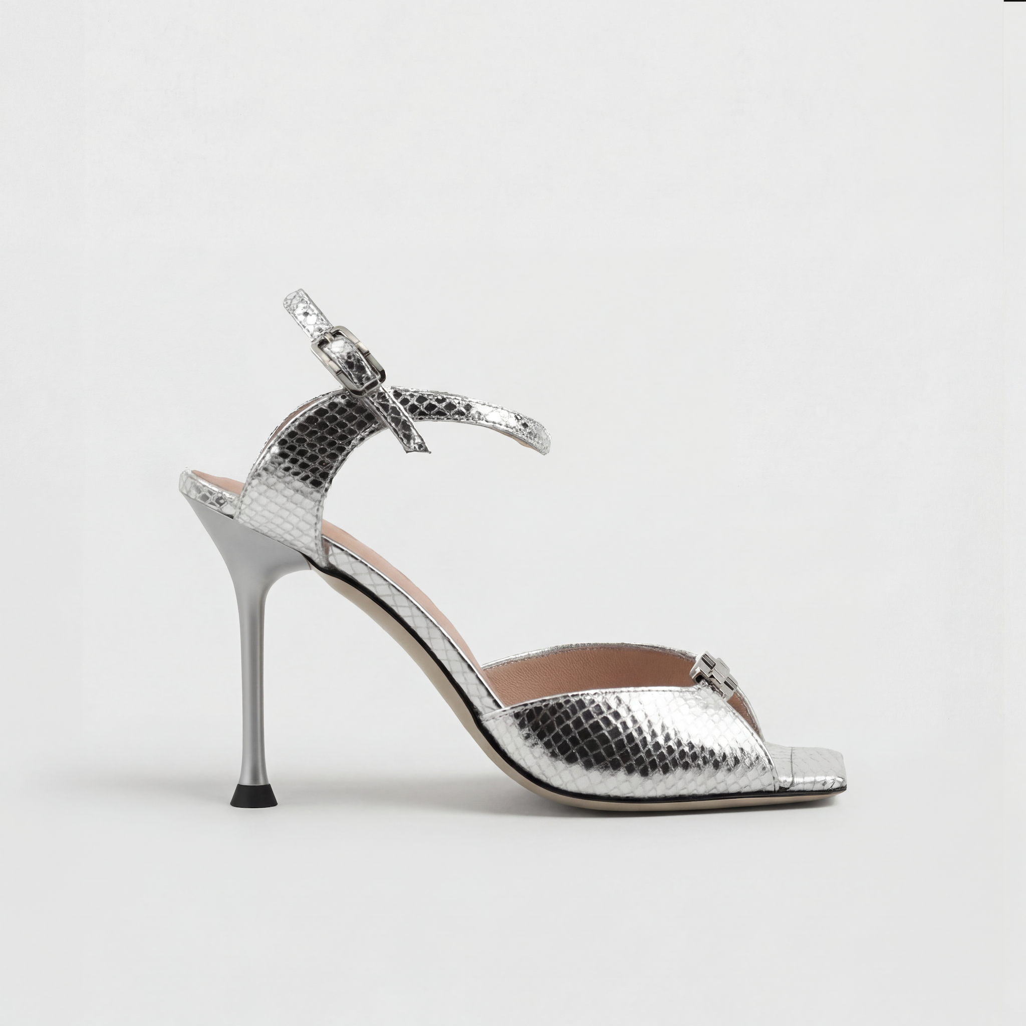 Morobe Silver Python Morobé Mimi Logo 92 Sandal Silver Pyt
