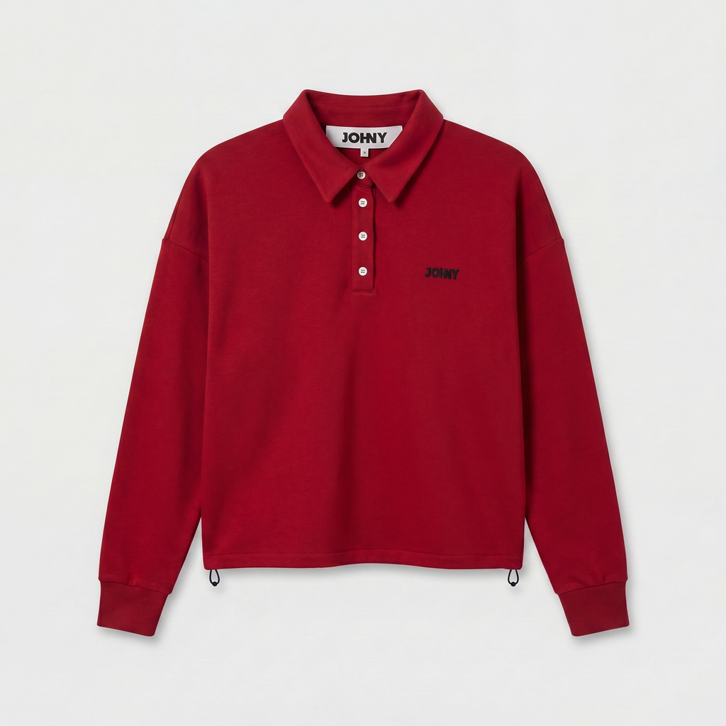 Johny Mellie Jersey Polo Long Sleeve Burgundy