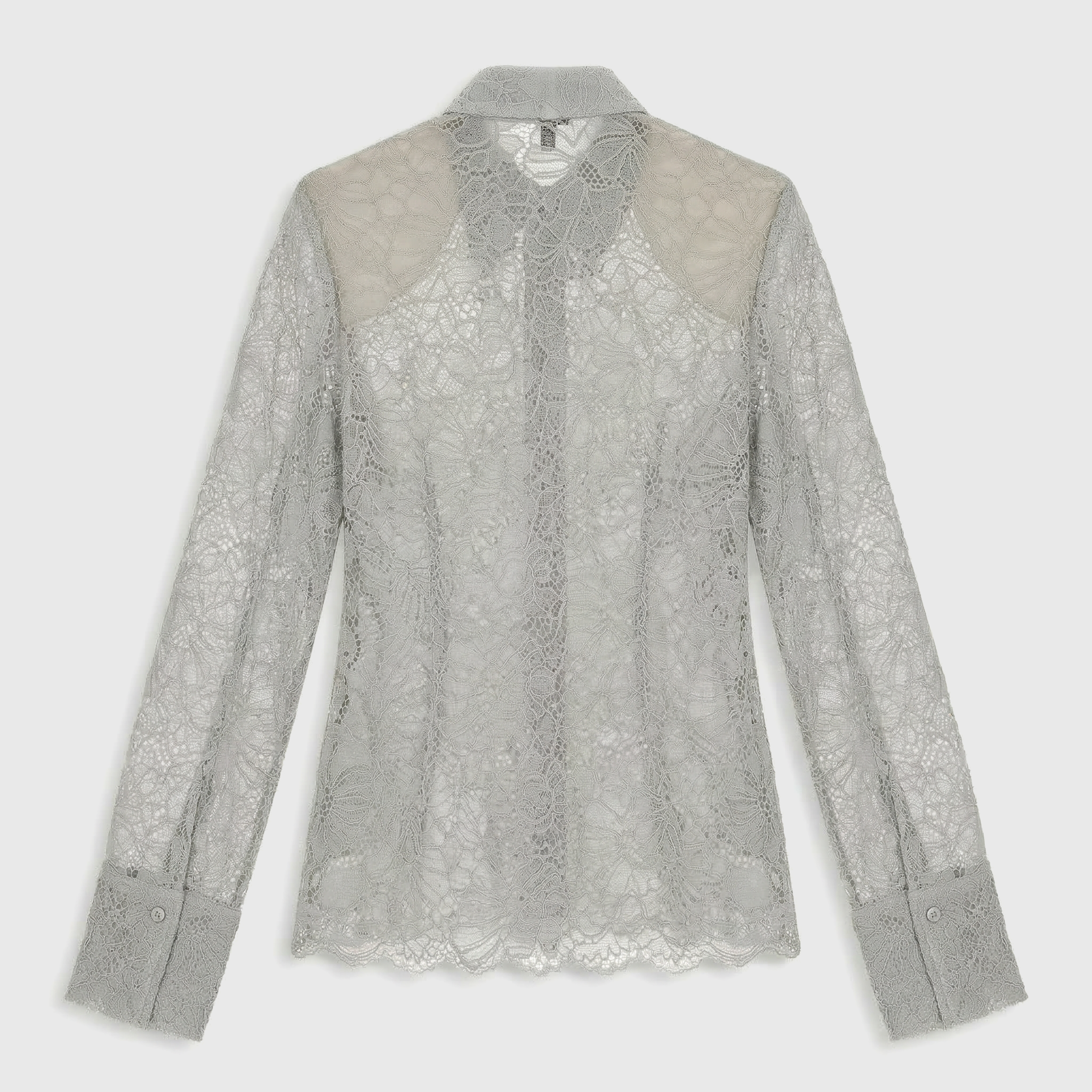 Rotate Flower Mesh Shirt Alloy