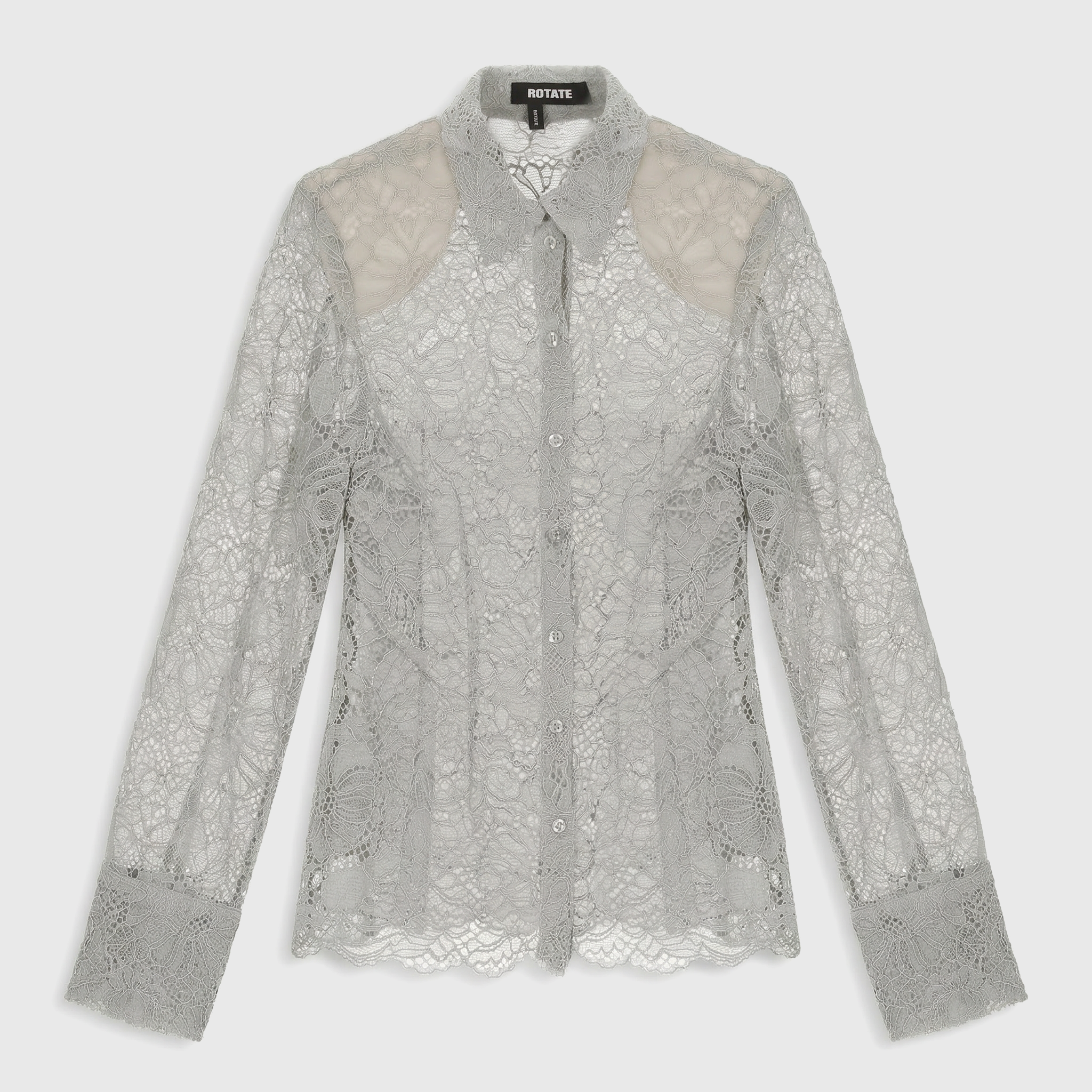 Rotate Flower Mesh Shirt Alloy