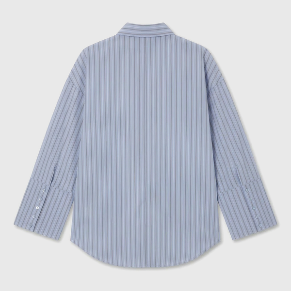 Rotate Poplin Oversized Shirt Blue