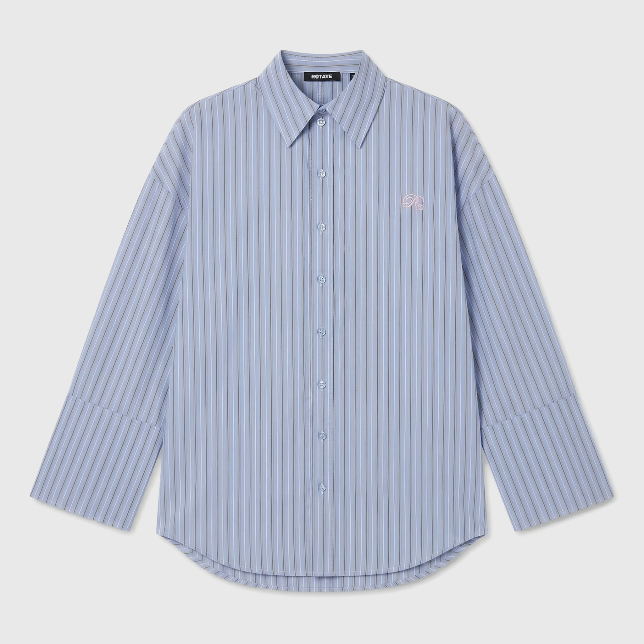 Rotate Poplin Oversized Shirt Blue