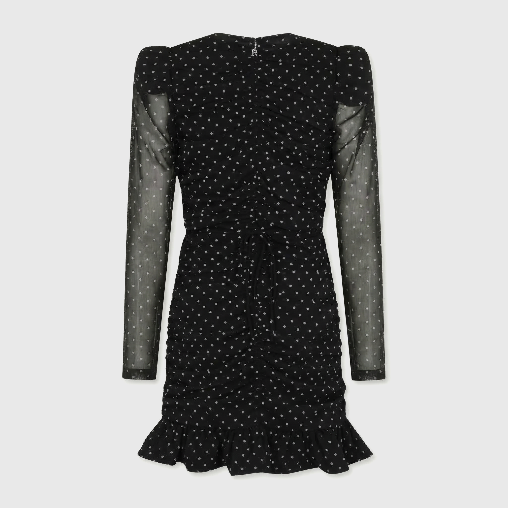 Rotate Printed Long-Sleeve Dress Black Comb