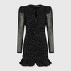 Rotate Printed Long-Sleeve Dress Black Comb
