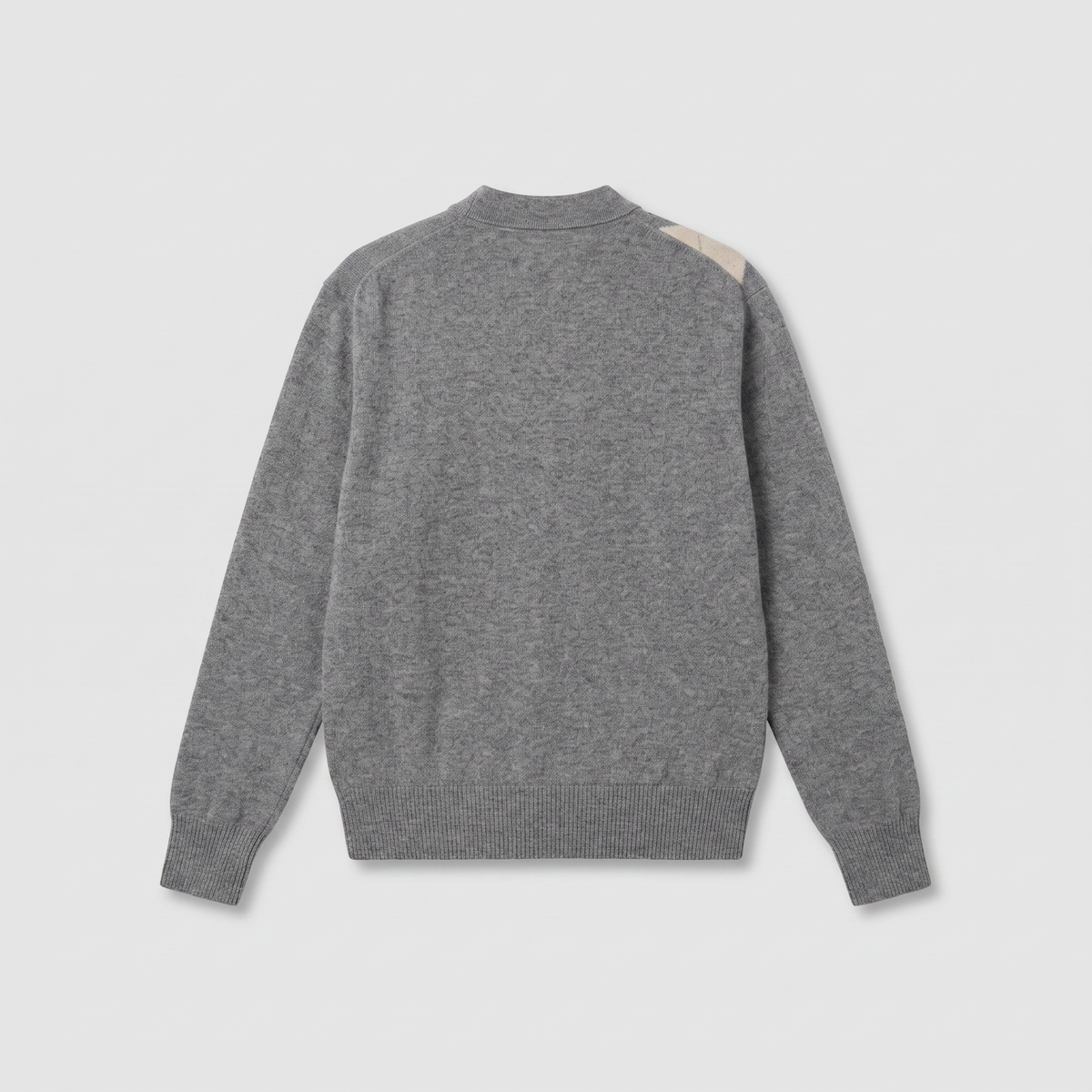 Róhe Argyle Mouliné Poloshirt Grey/ Oat Check