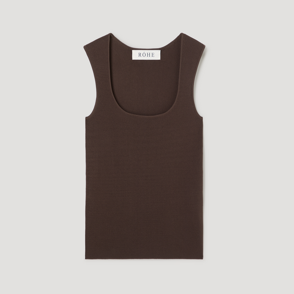 Róhe Bustier Shaped Knitted Top Dark Chocolate