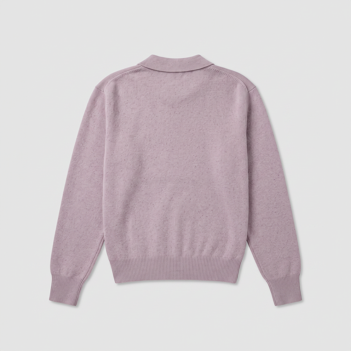 Róhe Compact Mouliné Poloshirt Pink Melange