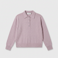 Róhe Compact Mouliné Poloshirt Pink Melange