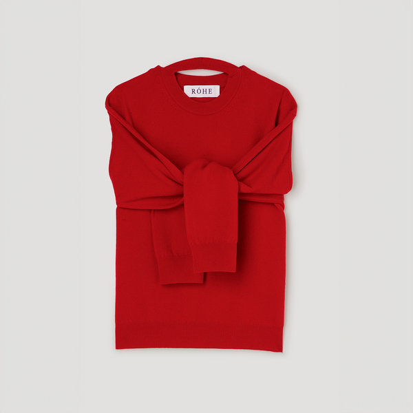 Róhe Crewneck with Open Neck Red