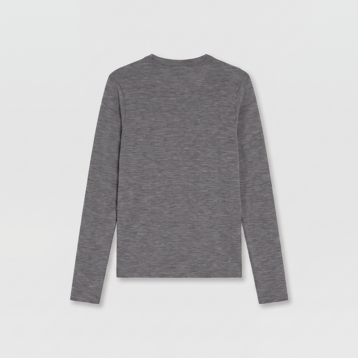 Róhe Fine Merino Long Sleeve Mid Grey Melange