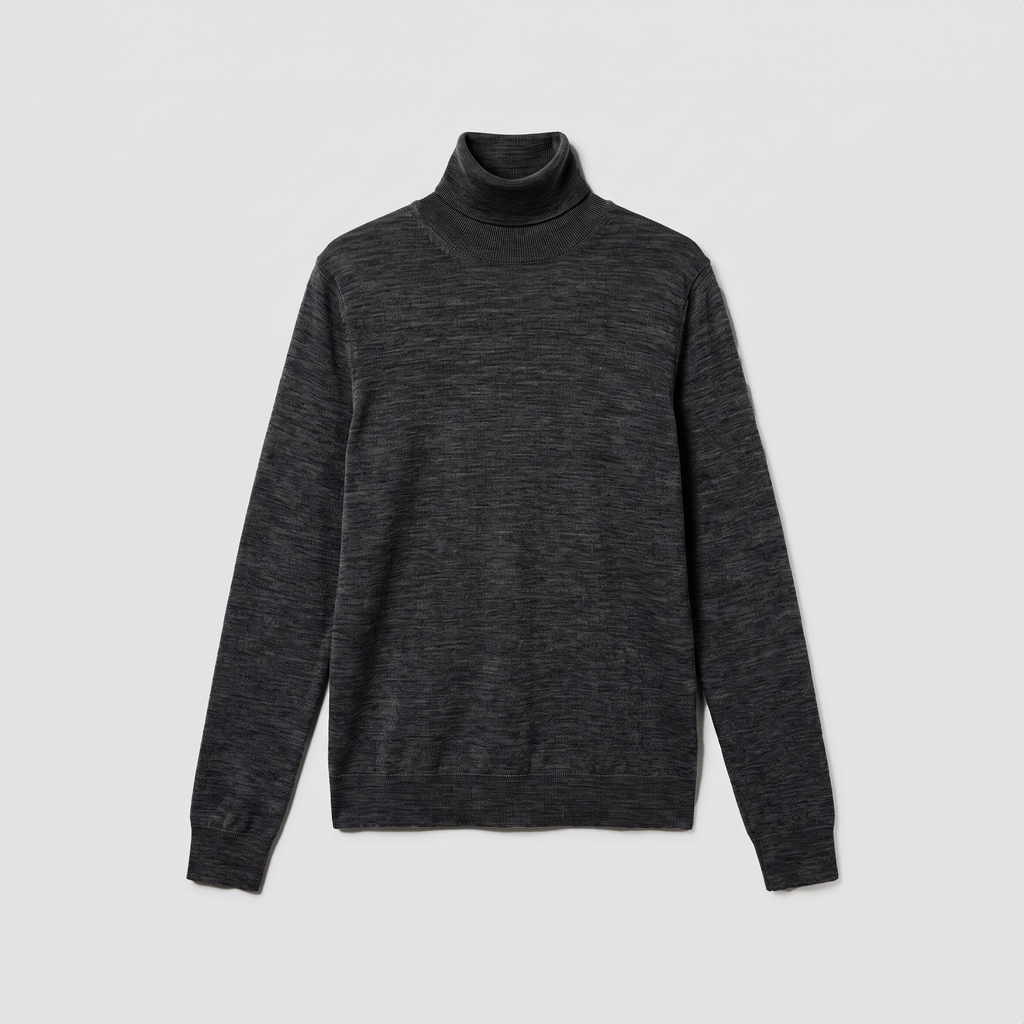 Róhe Fine Merino Turtleneck Anthracite Melange