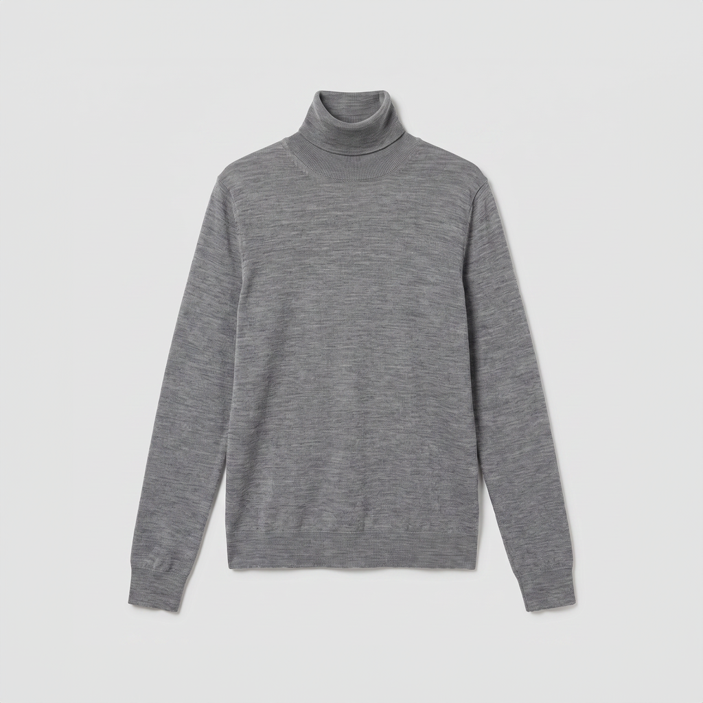 Róhe Fine Merino Turtleneck Mid Grey Melange