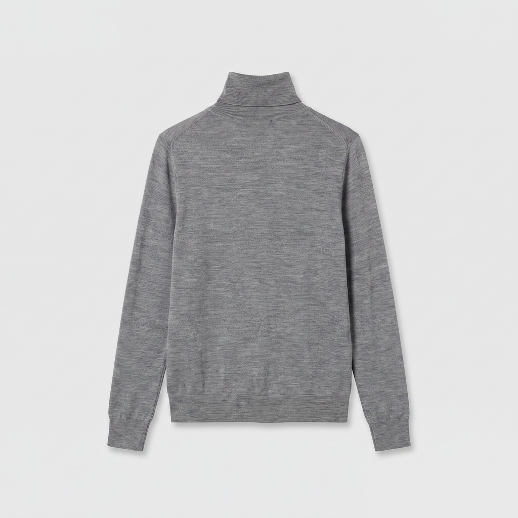 Róhe Fine Merino Turtleneck Mid Grey Melange