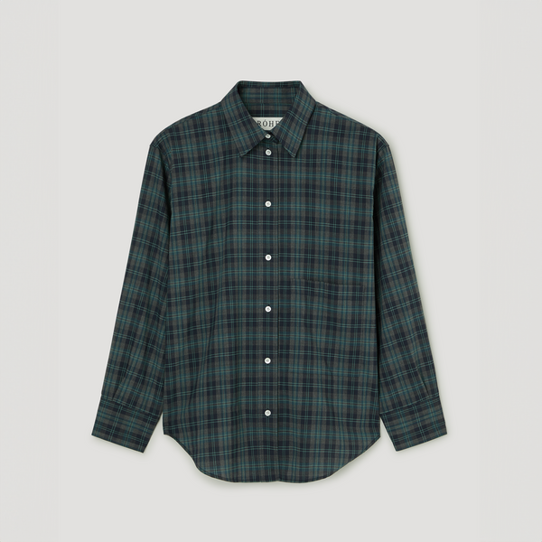 Róhe Oversized Check Shirt Retro Green Jacket