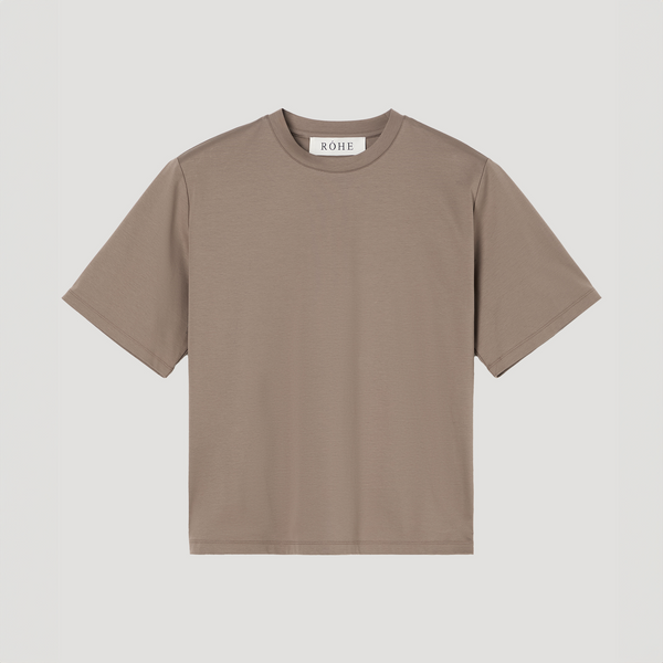 Róhe Oversized Cotton Silk T-Shirt Taupe