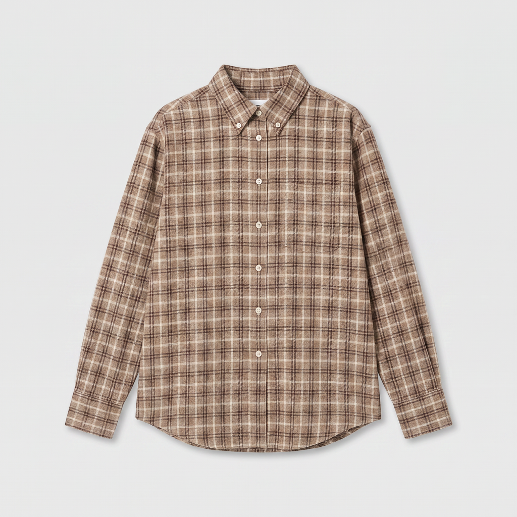 Róhe Oxford Bouclé Check Shirt Boucle Check