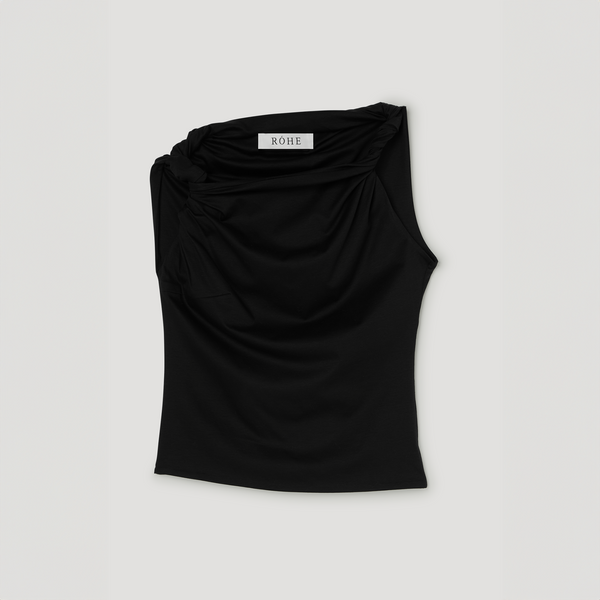 Róhe Sculptural Cotton Silk Top Black