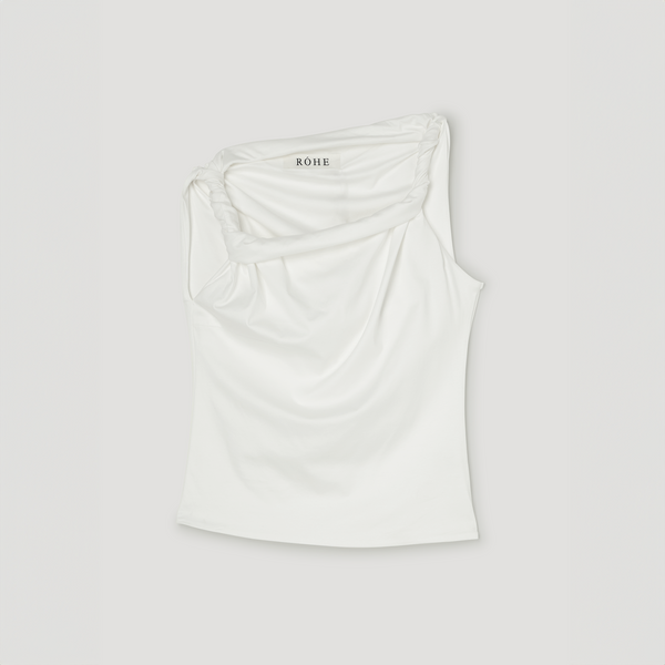 Róhe Sculptural Cotton Silk Top Off White