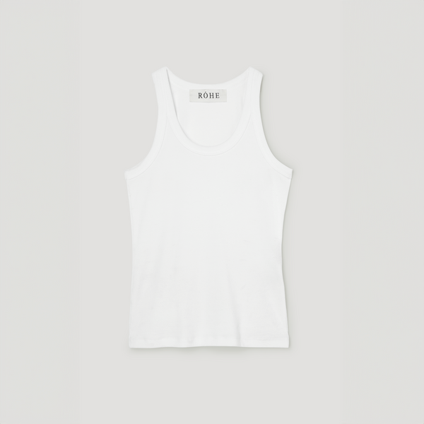 Róhe Scoop-neck Rib Top Optic White