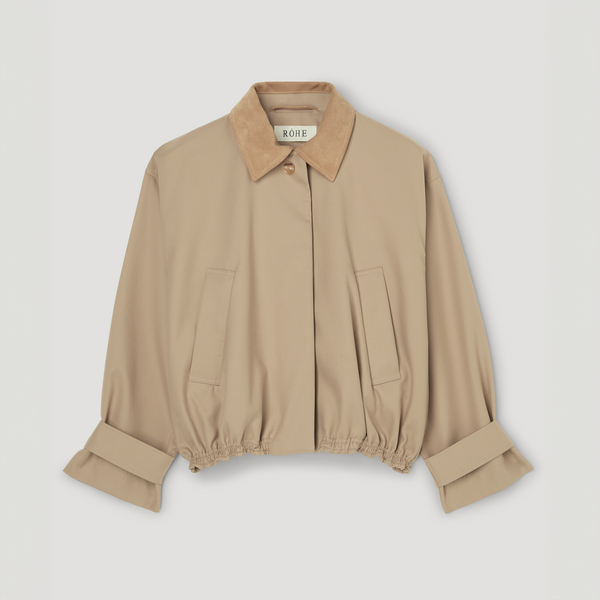 Róhe Suede Collar Blouson Jacket Sand