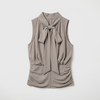 Rotate Chiffon Ruched Top Driftwood