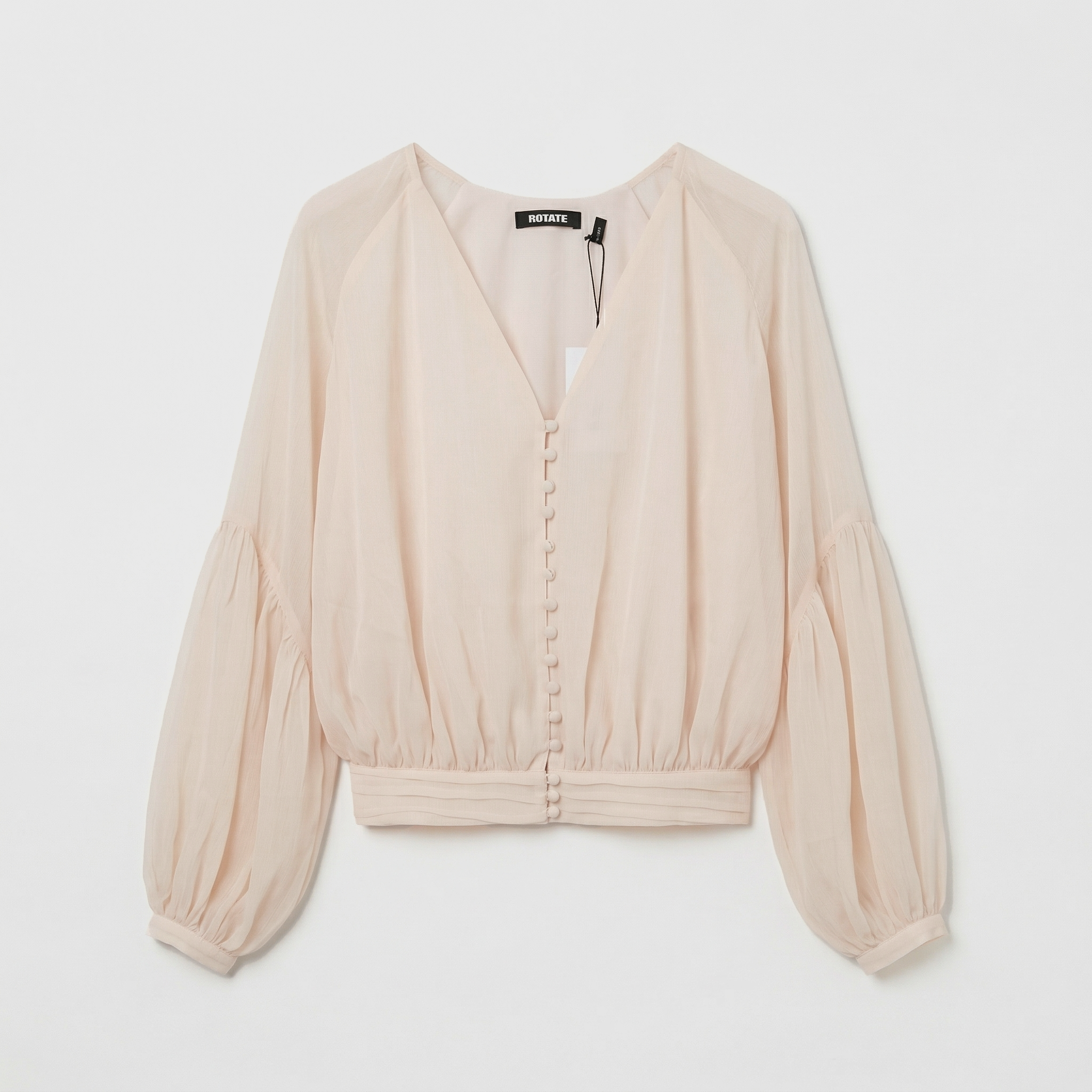 Rotate Chiffon V-Neck Top Vanilla Cream
