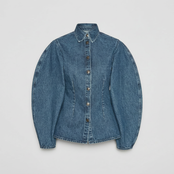 Rotate Denim Fitted Shirt Light Denim