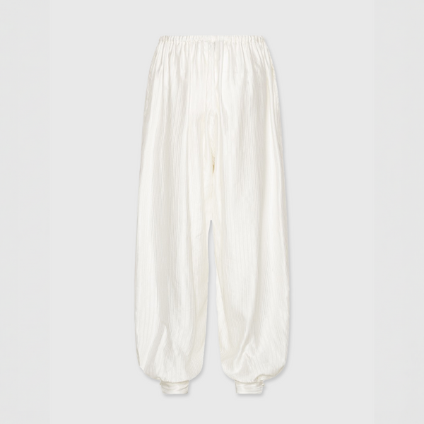Rotate Striped Balloon Trousers Bright White
