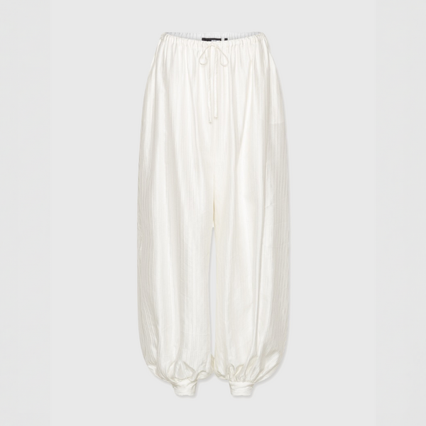 Rotate Striped Balloon Trousers Bright White
