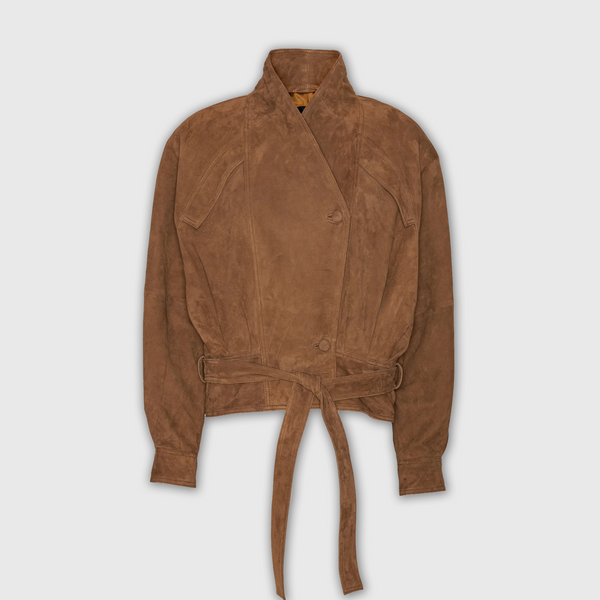 Rotate Suede Bomber Jacket Bison