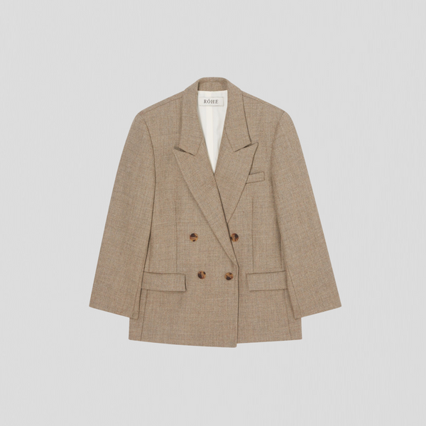 Róhe Double Breasted Tailored Jacket Hazelnut Melange