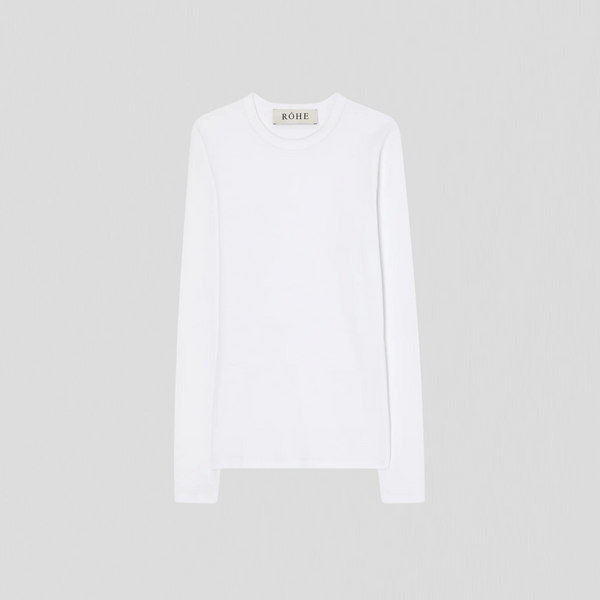 Róhe Ribbed Cotton Crewneck Optic White