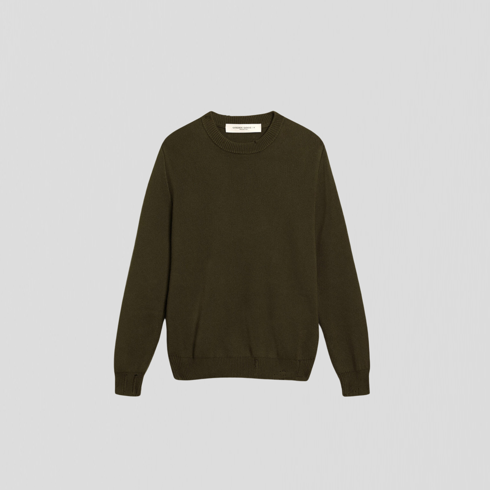 Golden Goose Golden M's Regular Knit Military Green