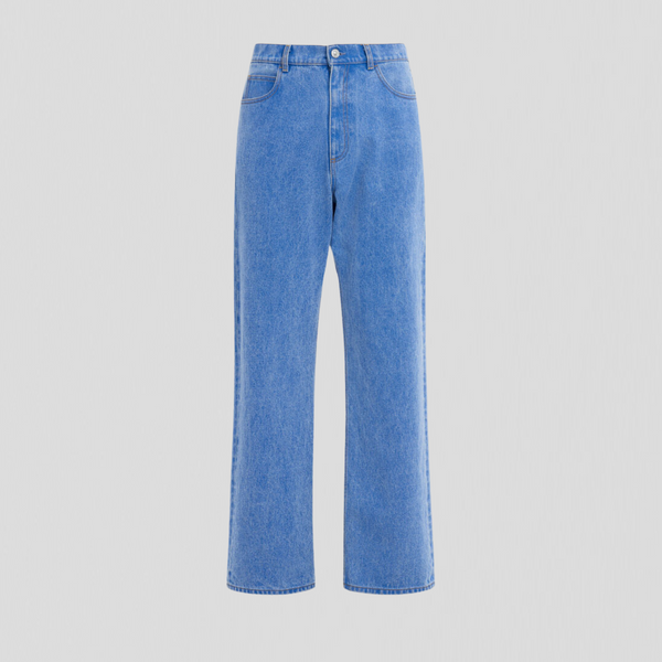 Marni Bleached Coated Organic Denim Jeans Cobalt